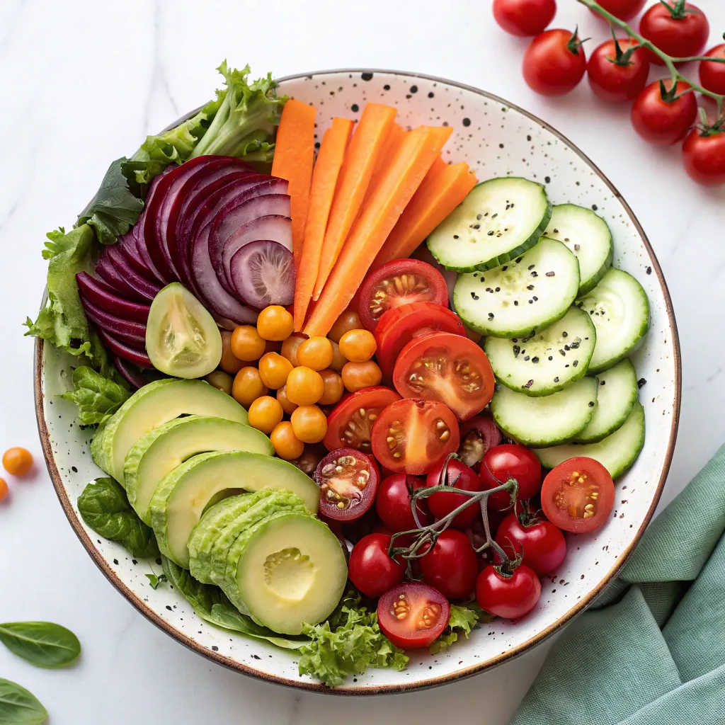 A colorful plate of raw food